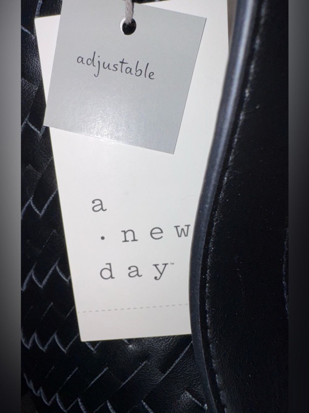 New Black Woven Hobo Shoulder Bag with Gold Buckle & Zipper, a new day - Picture 10 of 12